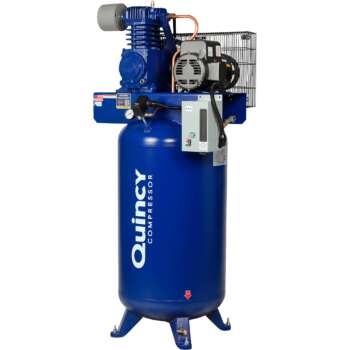 Quincy QT5 Splash Lubricated Reciprocating Air Compressor 5 HP 230 Volt 1 Phase 80Gallon Vertical