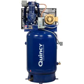 Quincy QT10 Splash Lubricated Reciprocating Air Compressor with MAX Package 10 HP 460 Volt 3 Phase 120 Gallon Vertical