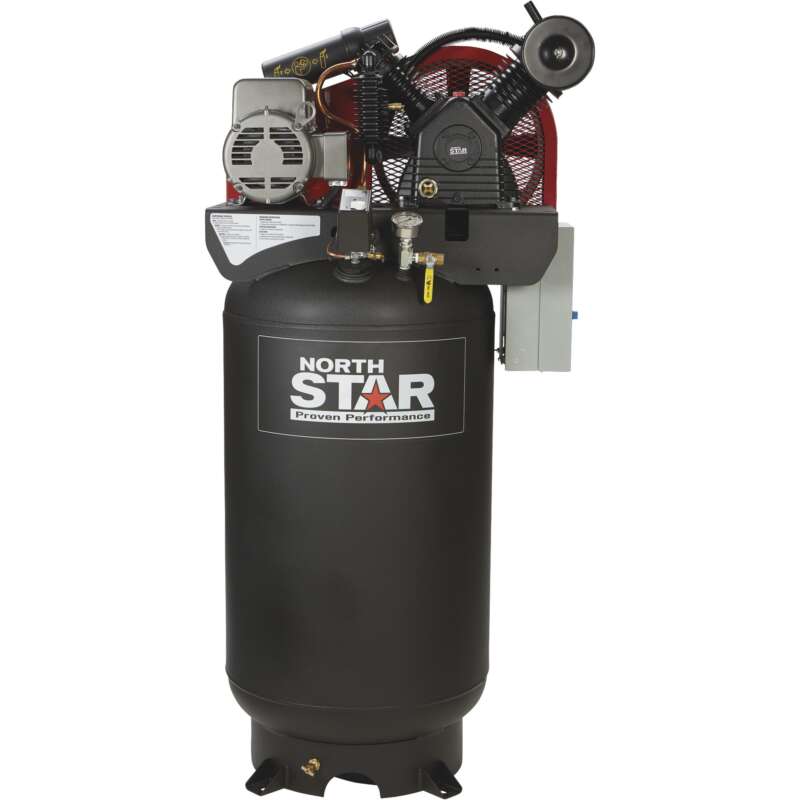 NorthStar Electric Air Compressor 7.5 HP 230 Volt 1 Phase 80 Gallon Vertical 24.4 CFM 90 PSI