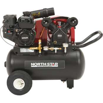 NorthStar Portable Gas Powered Air Compressor Kohler 177cc OHV Engine 20 Gallon Horizontal Tank 13.7 CFM 90 PSI