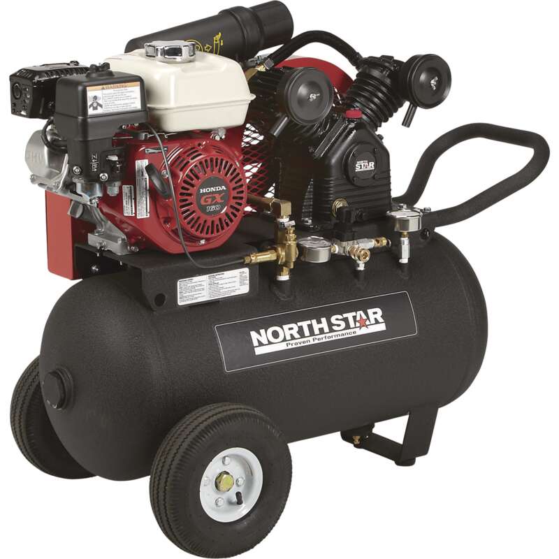 NorthStar Gas Powered Air Compressor Honda GX160 OHV Engine 8Gallon Twin Tank 13.7 CFM 90 PSI