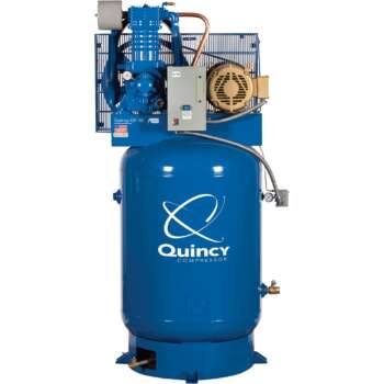 Quincy Compressor QP Pressure Lubricated Reciprocating Air Compressor 10 HP 200 208 Volt 3 Phase 120 Gallon Vertical