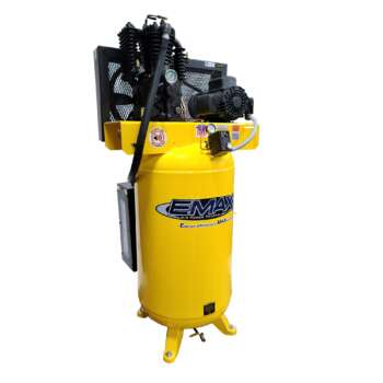 Emax Industrial Silent Air 1PH Vertical Air Compressor Horsepower 5 HP Air Tank Size 80 Gal Volts 230