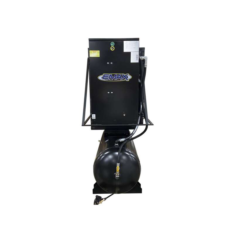 Emax 3PH Rotary Screw Compressor Tank Mount wAir Dryer Horsepower 15 HP Air Tank Size 120 Gal Volts 230 460