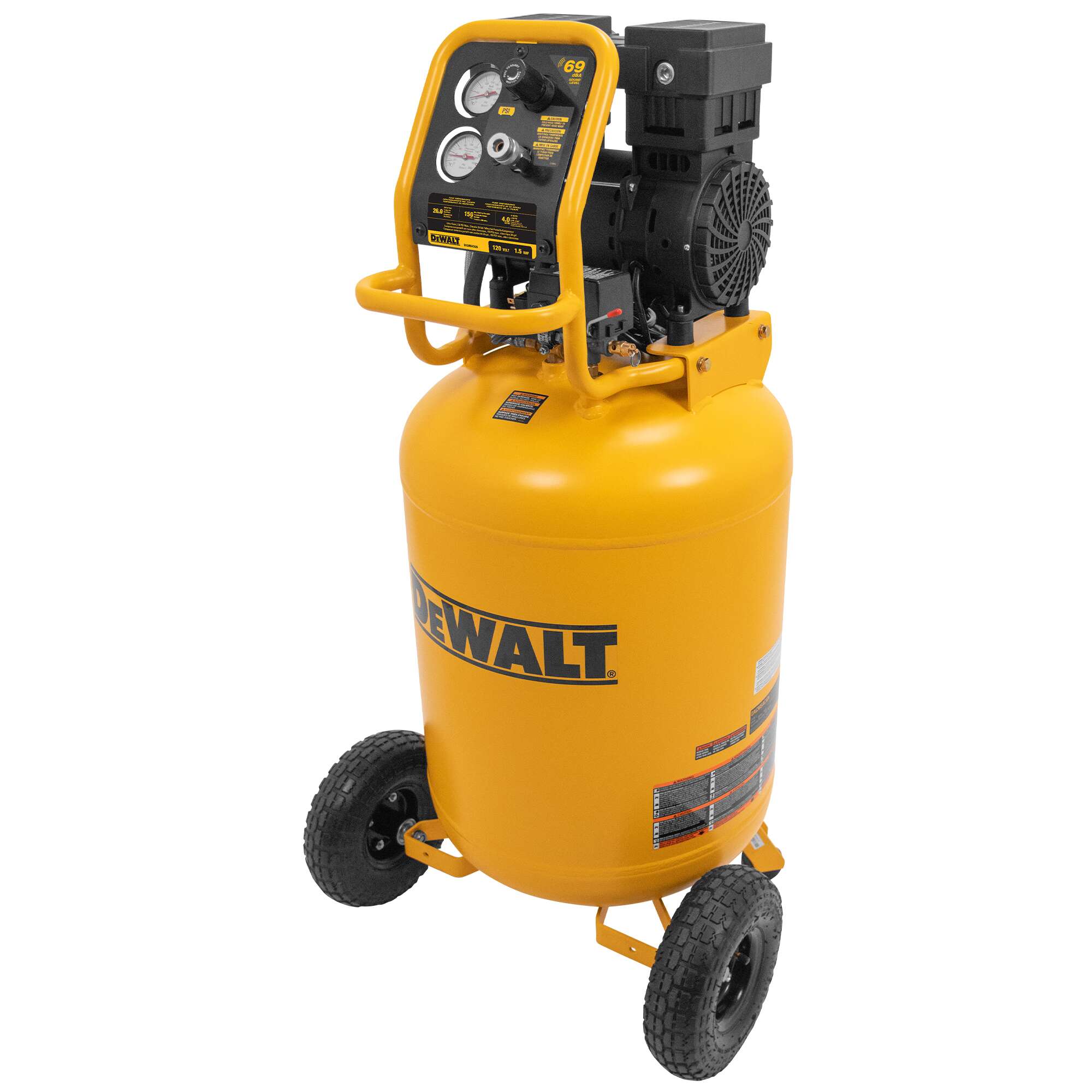 DEWALT Quiet Series Air Compressor 26 Gallon Vertical Portable 1.5