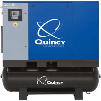 Quincy QGS Rotary Screw Compressor with Dryer 30 HP 208 230 460V 3Phase 120 Gallon 113.8 CFM