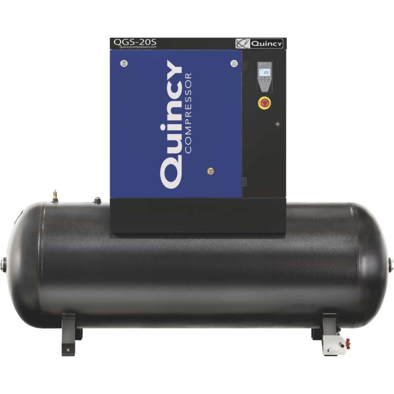Quincy QGS 20 Tank Mounted Rotary Screw Compressor 20 HP 230V 3Phase 120 Gallon 60.8 CFM