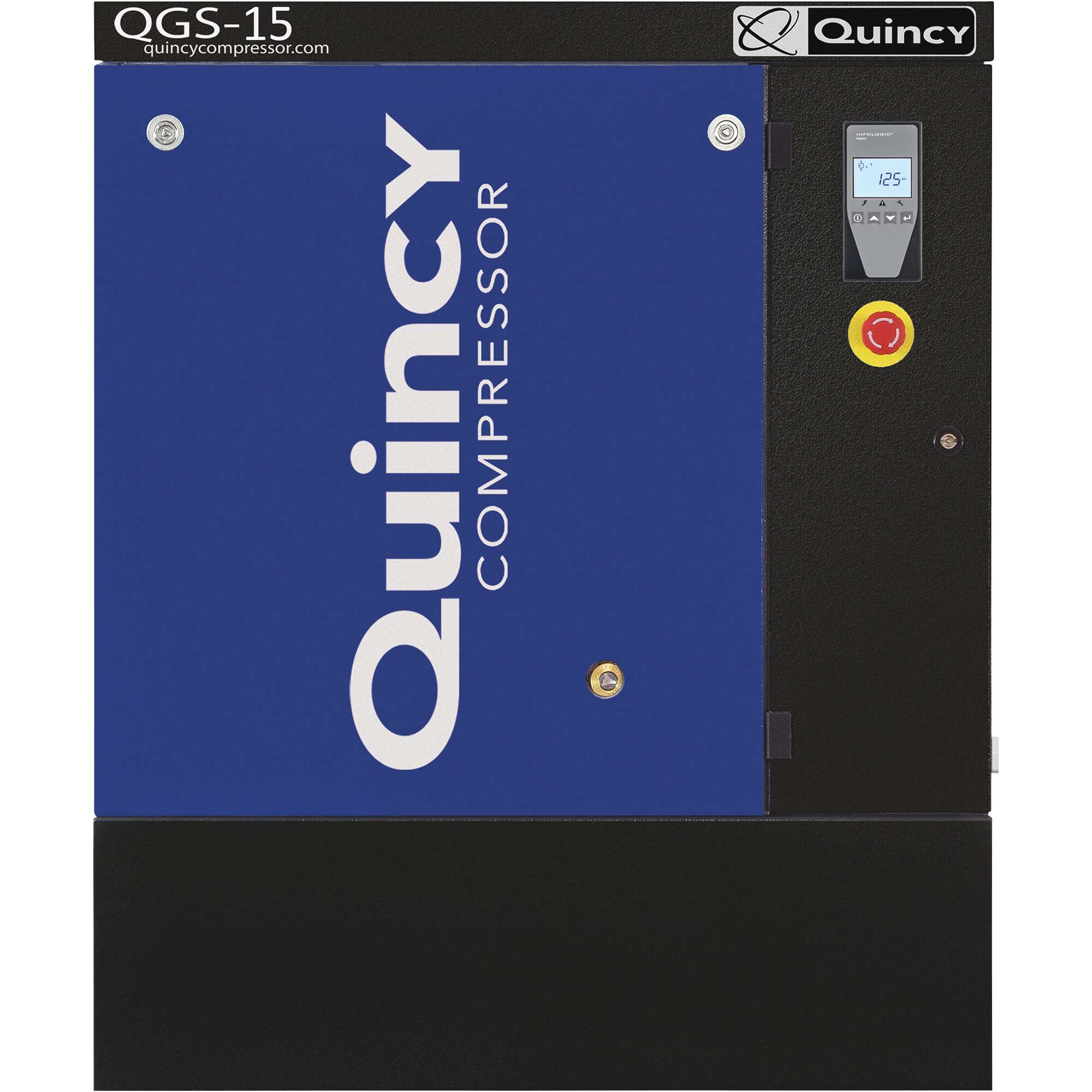 Quincy QGS 15 Rotary Screw Compressor 54.9 CFM 125 PSI 3Phase Floor Mount