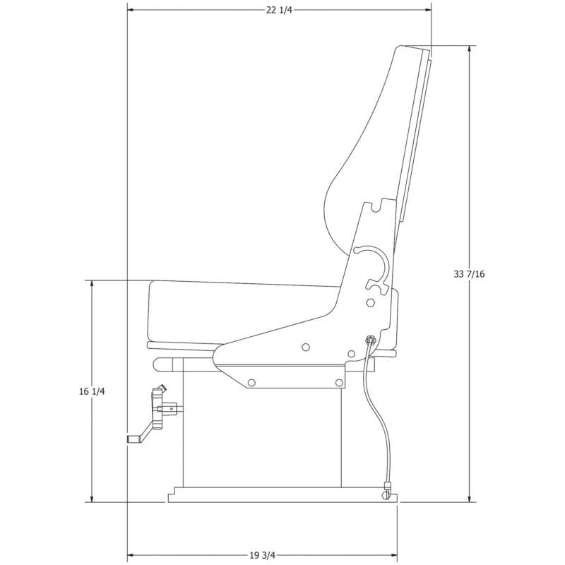 K&M Uni Pro Vinyl Mechanical Suspension Seat Black