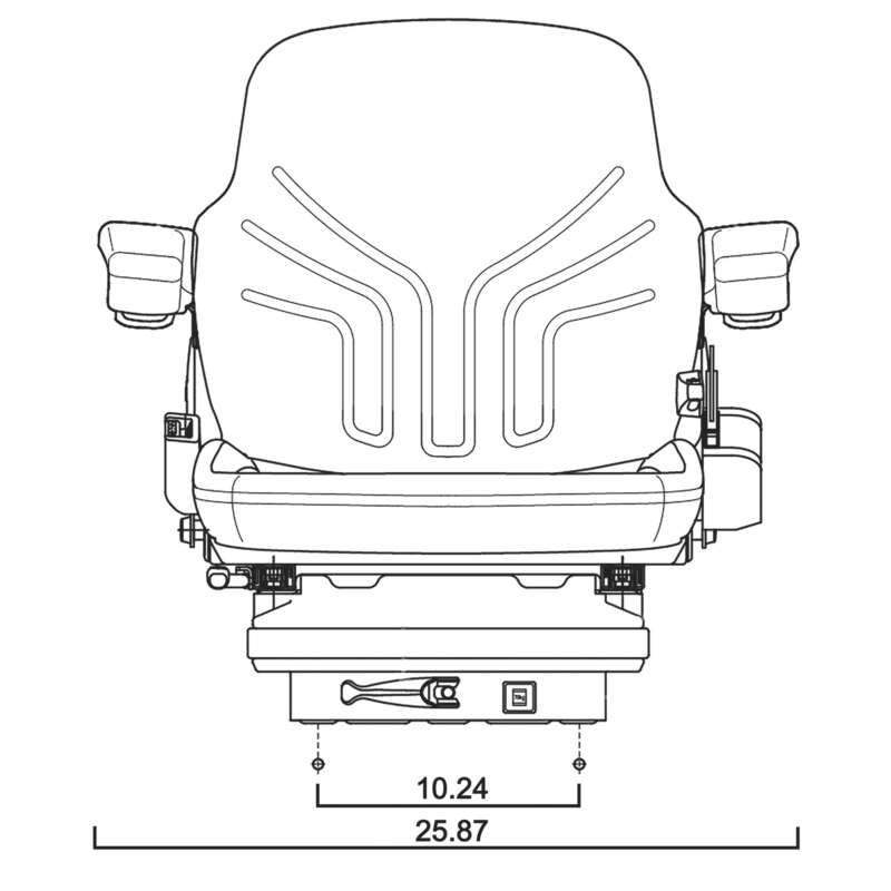 K&M Uni Pro Grammer Construction Mechanical Suspension Seat Fabric Cover Multi Tone Gray