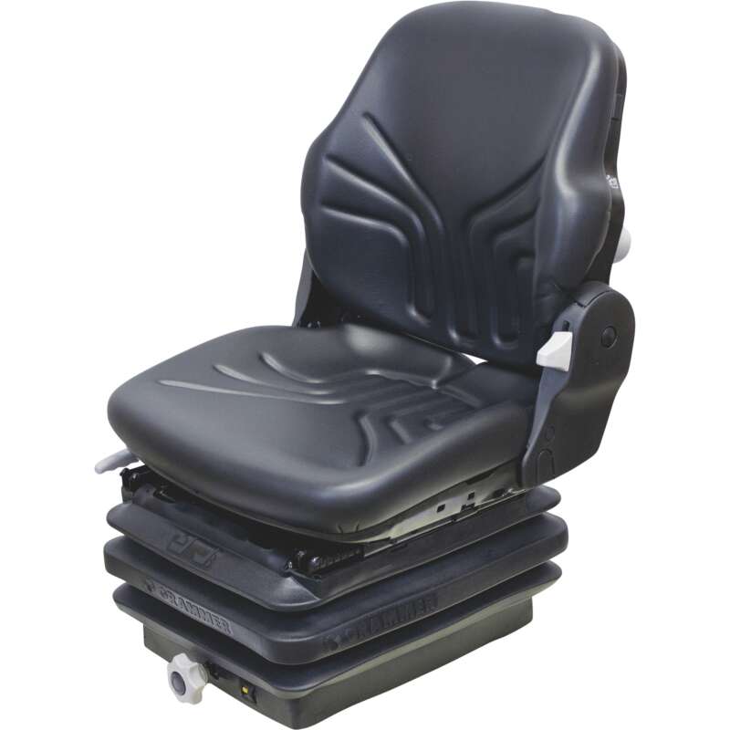 K&M Uni Pro Grammer Construction Mechanical Suspension Seat Vinyl Cover Black