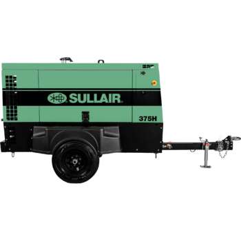 Sullair Tow Behind Portable Diesel Air Compressor 115 HP Diesel Rotary Screw 375 CFM 135 PSI