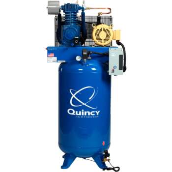 Quincy QT7.5 Splash Lubricated Reciprocating Air Compressor with MAX Package 7.5 HP 200 Volt 3 Phase 80 Gallon Vertical