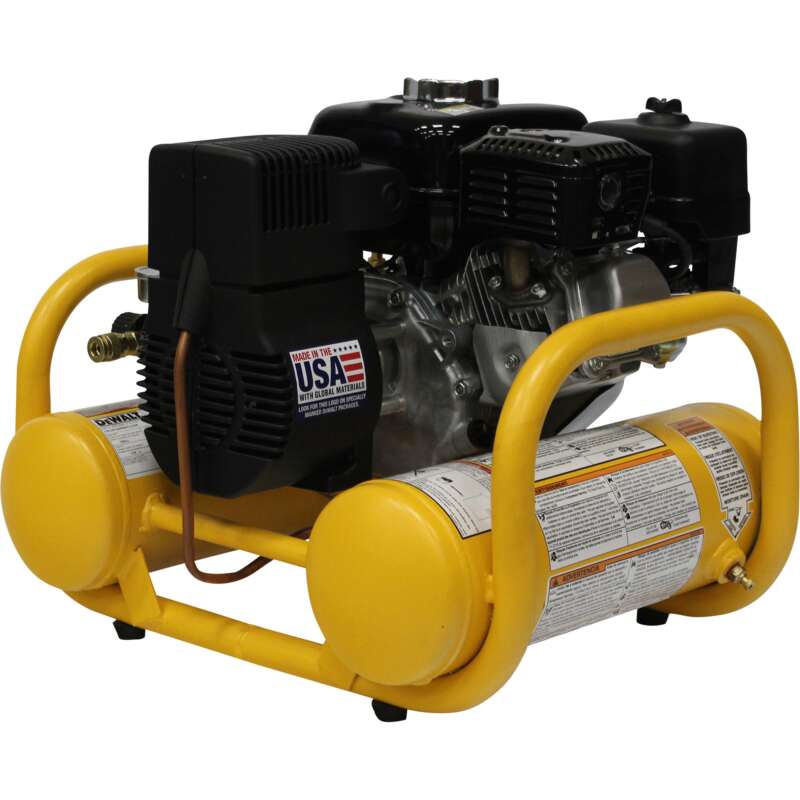 DEWALT Pontoon Gas Powered Air Compressor Honda GX160 Engine 4Gallon 155 PSI