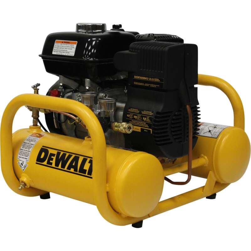 DEWALT Pontoon Gas Powered Air Compressor Honda GX160 Engine 4Gallon 155 PSI