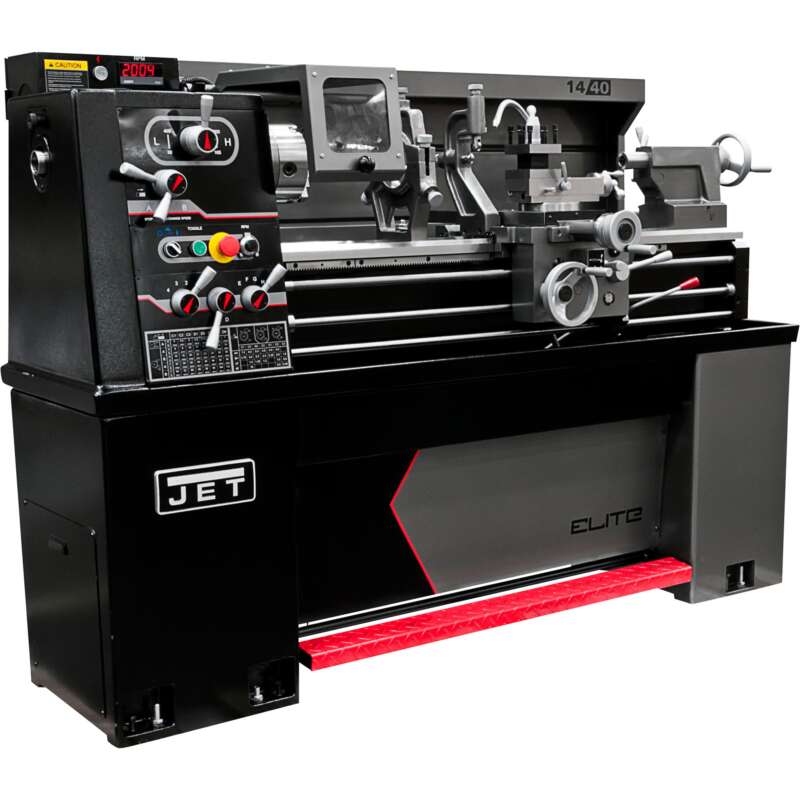 JET Elite Metal Lathe with ACU RITE 203 DRO Taper Attachment and Collet Closer 14in x 40in