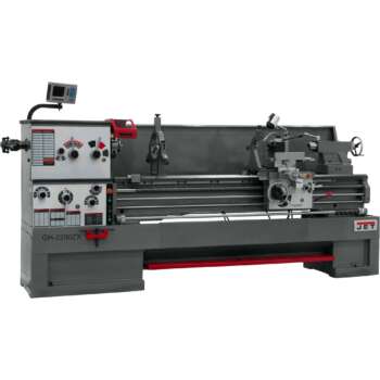 JET ZX Series Large Spindle Bore Lathe with Acu Rite 203 DRO Taper Attachment and Collet Closer 22in x 80in2