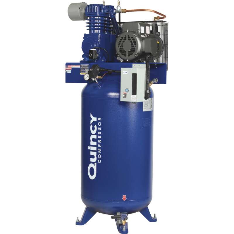 Quincy QT 7.5 Splash Lubricated Reciprocating Air Compressor with MAX Package 7.5 HP 230 Volt 1 Phase 80 Gallon Vertical5