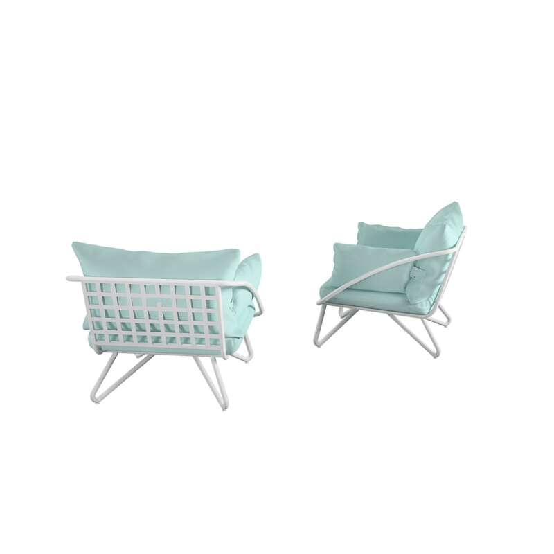 Novogratz Teddi Outdoor Lounge Chairs 2piece Aqua Haze Primary Color Other Material Steel Width 30.75 in