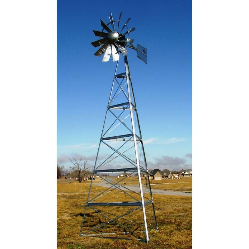 Outdoor Water Solutions 27ft Windmill Aeration System 27ft H x 73in W 12 Blades 2 Diffusers