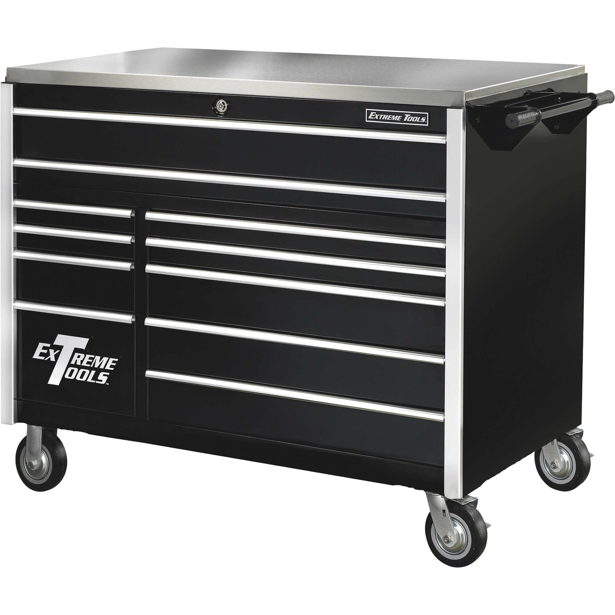 Extreme Tools EX Professional Series 55in 11 Drawer Professional Triple Bank Roller Cabinet 55inW x 30inD x 46 38in
