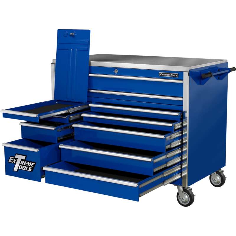 Extreme Tools EX Professional Series 55in 11 Drawer Professional Triple Bank Roller Cabinet 55inW x 30inD x 46 38in