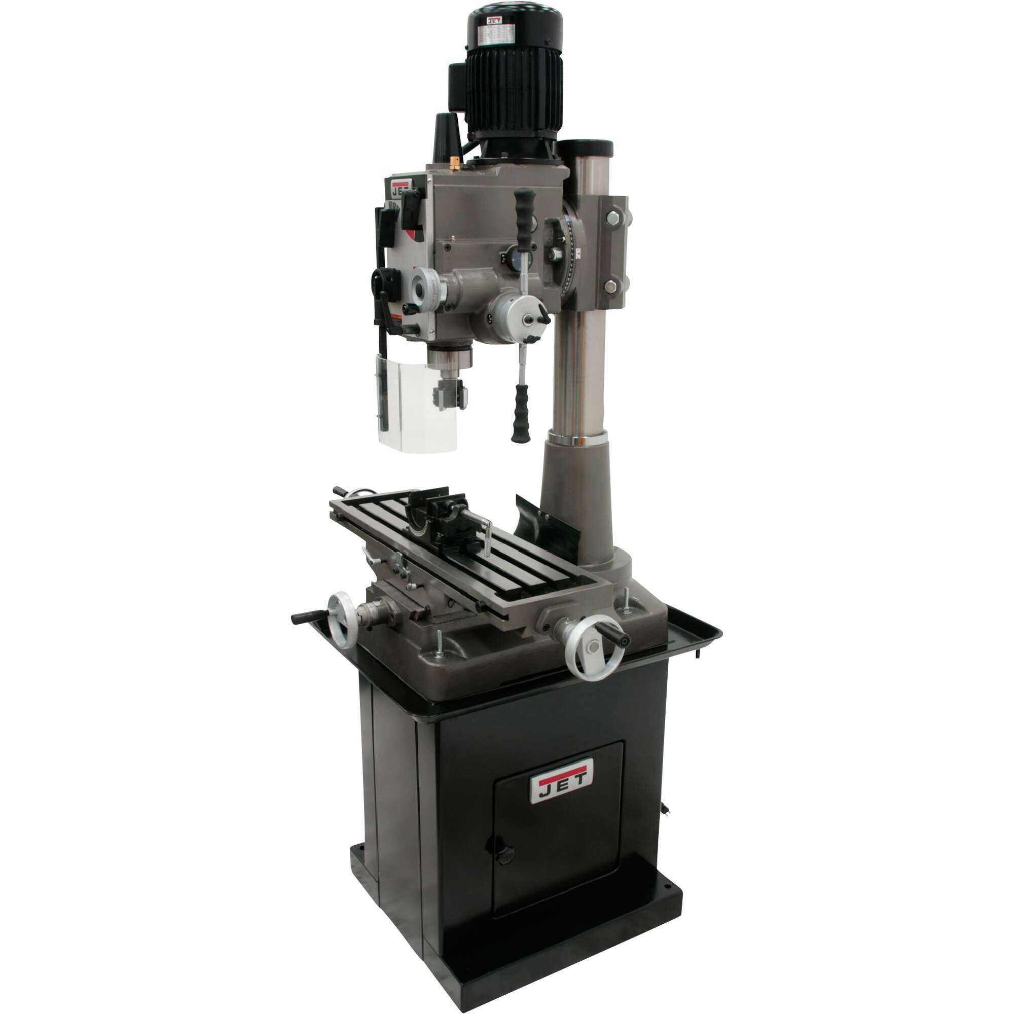 JET Geared Head Square Column Mill Drill with Power Downfeed HP 115  230V Primadian Tools