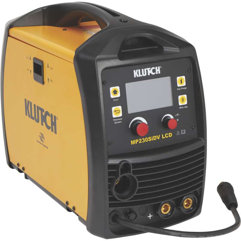 Klutch MP230SiDV LCD MIG Welder with Multi Processes Spool Gun LCD Display and Dual Voltage