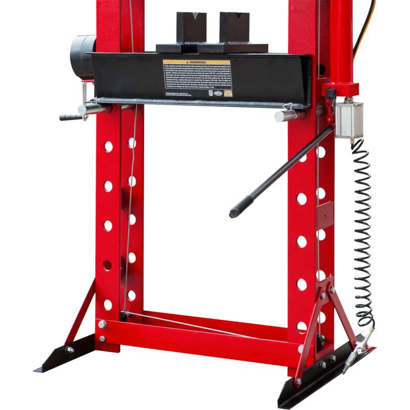 Strongway 50 Ton Pneumatic Shop Press with Gauge and Winch